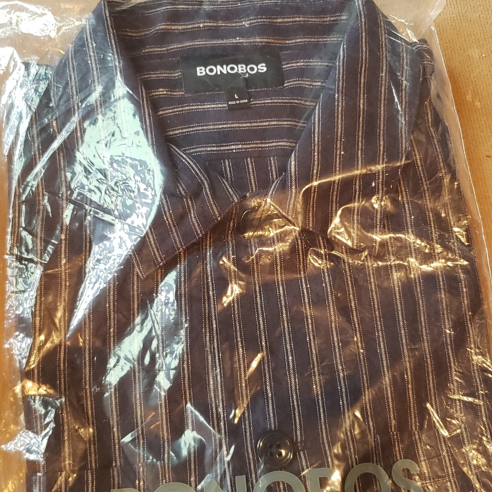 Bonobos Navy Striped Men's Shirt New